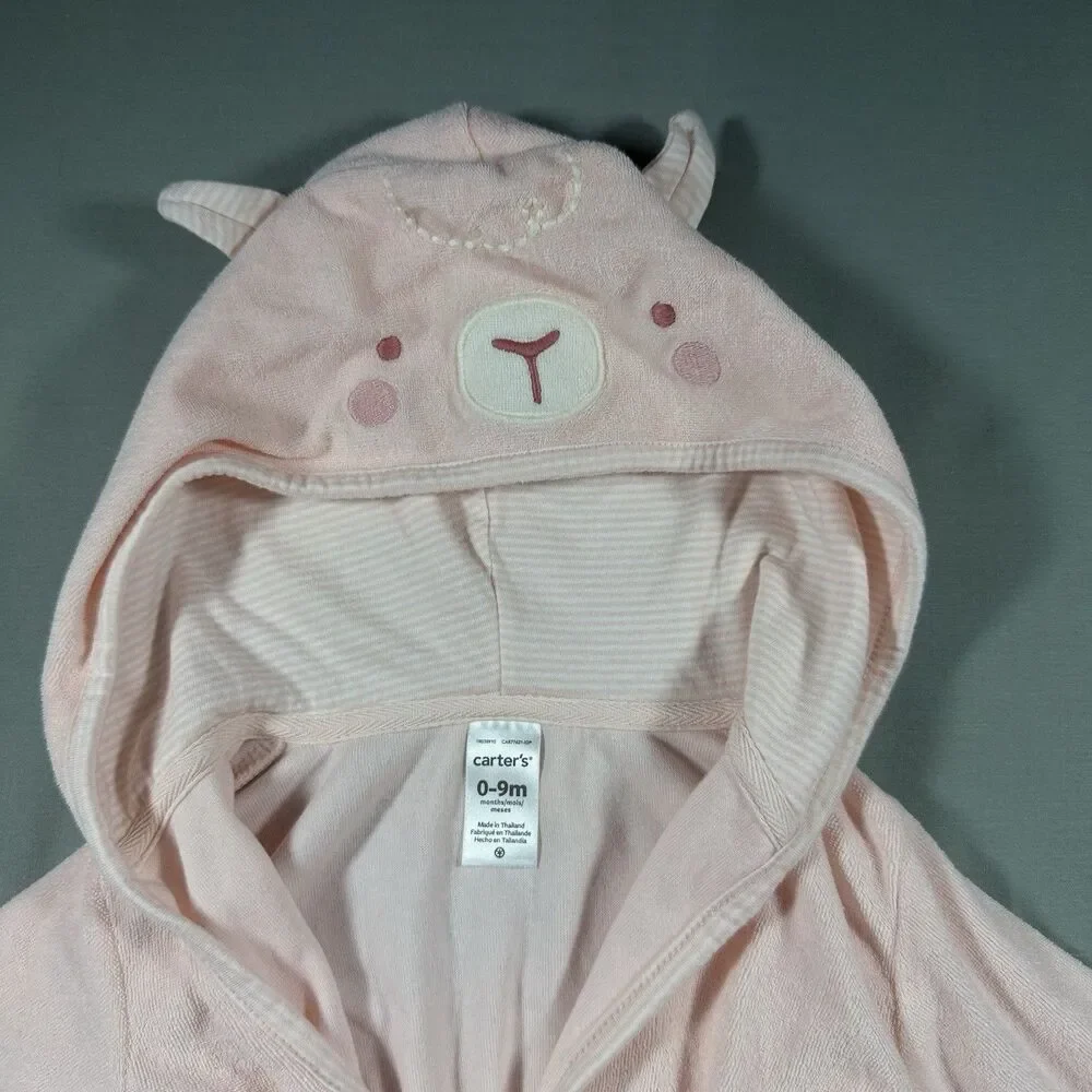 Carters Babygirl Pink Animal Robe Size 0-6m